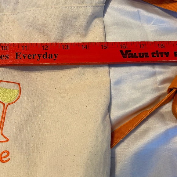 HYP‎ Canvas  Backpack “Sip Happens It’s Okay To Wine” Cream Orange - Picture 5 of 6